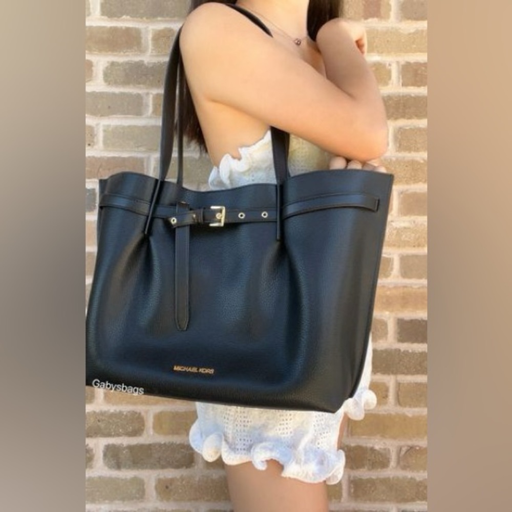 NWT MICHAEL Michael Kors Large Black Emilia Tote